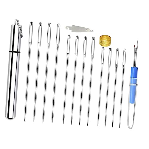 HAPINARY Sewing Needle Set 34pcs Alloy Needles Self-Threading Essential for Sewing and Embroidery