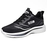 Sinratas Womens Running Shoes Lightweight Walking Shoes Tennis Shoes for Women Fashion Breathable Mesh Upper Sneakers Workout Casual Gym Jogging Non Slip Ladies Sport Shoes 40 Black