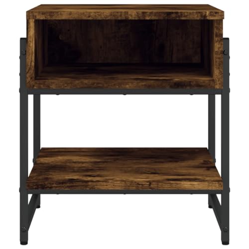 Table basse chêne fumé moderne 40x40 cm table d'appoint de salon