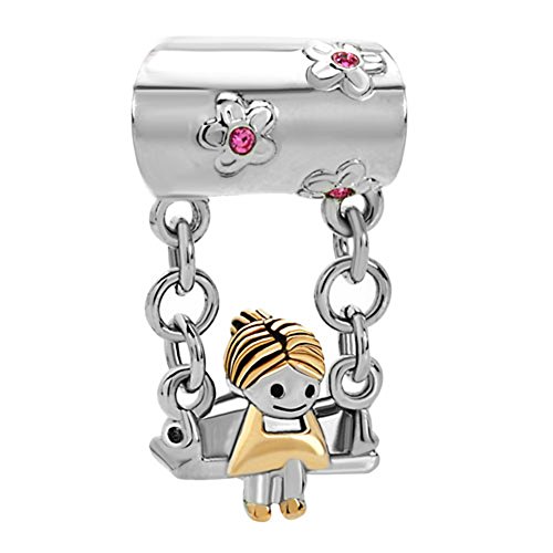 Lovelyjewelry 43213-58457 Rose Pink Crystal Mother'S Girl Mom Dad Boy Bead For Charm Bracelet thumb #2
