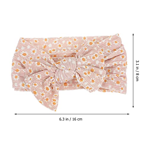 Faixa de cabelo de nylon com laço para crianças: faixa de cabelo elástica larga com estampa de marga