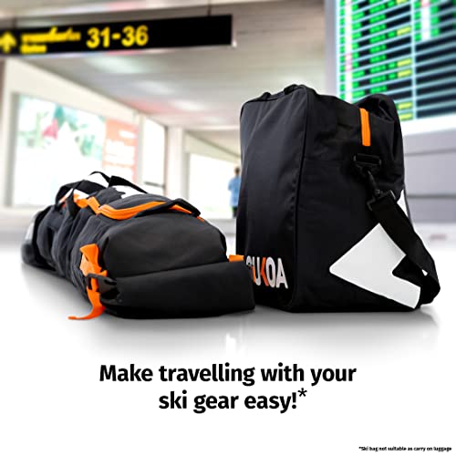 Ski Bag and Ski Boot Bag Combo for Air Travel Unpadded - Ski Luggage Bags for Snow Travel Gear - Ski Case for Cross Country, Downhill, Boots, Helmet, Poles, Clothes and Accessories