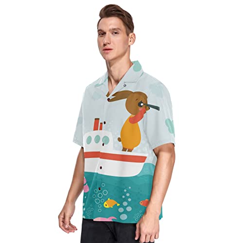 Poeticcity Men's Hawaiian Shirt Short Sleeves Button Down Airy Summer Beach Shirts (S-XXL)2