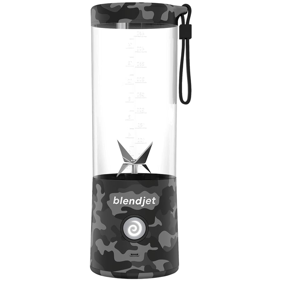 BlendJet2 Portable Blender| World's Most Powerful 16Oz @22,000 RPM, 6 Stainless Steel Blades, Ice Crasher, USB-C Charging, Leak Proof, Self Cleaning, Safety Features, BPA Free - Urban Camo Print