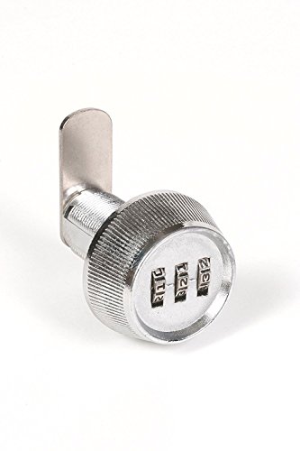 CCL Security Products 39052 3-Dial Cam Lock, 1,000 Possible Combinations, 1-Pack, 15/16 Inch Length, Chrome