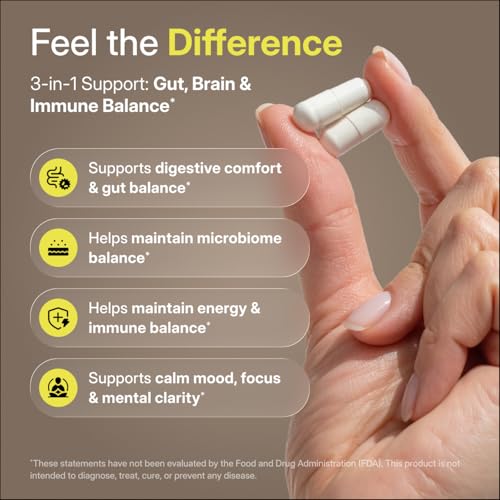 Image of Psychobiotics - 3-in-1 Probiotic for Gut & Mood Support - 120 Vegan Caps