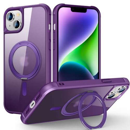 Image of Compatible with iPhone 13 /14 Case with Stand 6.1 inch,Purple