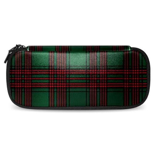 Astuccio estetico astuccio Motivo tartan Griglia scuro piccolo classico verde