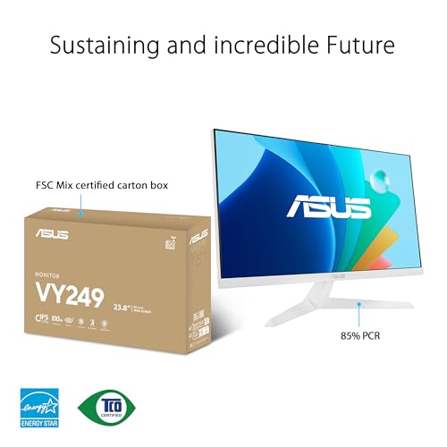 ASUS Eye Care 23.8” 1080P Gaming Monitor (VY249HF-W) – Full HD, IPS, 100Hz, IPS, SmoothMotion, 1ms, Adaptive Sync, Eye Care Plus Technology, Blue Light Filter, Flicker Free, 3 yr Warranty - Image 6