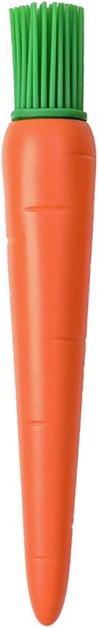Orange Carrot Shape Silicone Baking Brush Cake Cream Brush Kitchen Cooking Brush Heat Resistant Grill Oil Brushes for Meat Cake Barbecue Tool Sets Grilling and Barbecue Utensils Pastry Brushes