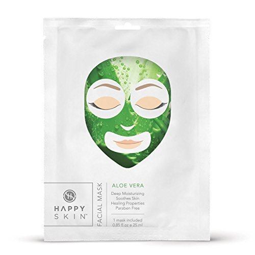 Happy Skin Rejuvenating Facial Sheet Mask, 5 Pack - Aloe Vera Mask Sheets Facial Treatment