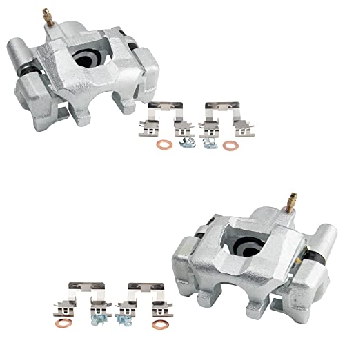 Image of TRQ Rear Brake Caliper Set Zinc Coated Brackets Hardware Compatible with 2002-2003 Lexus ES300 2004-2006 ES330 2002-2006 Toyota Camry