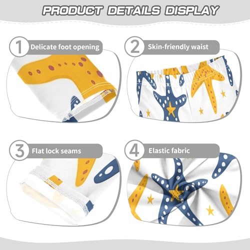 Bolaz Toddler Girls Leggings Printed Yoga Pants Leggings Starfish White Background for Kids3