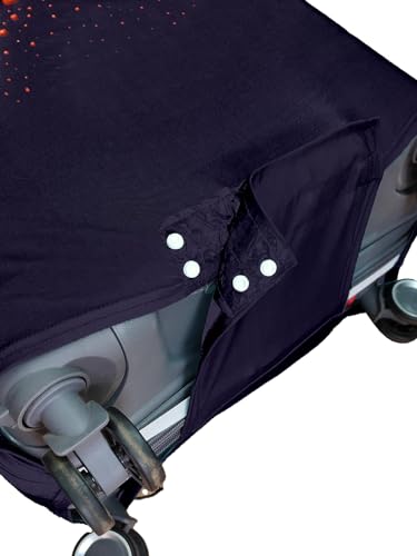 Image of Cortina Eco-Friendly Abstract Print Luggage Protective Cover|Large|Fits 26-30 Inch Luggage|Polyester-Spandex|72cm (28 inch)|Travel Suitcase Protectors|Anti Scratch|Pack of 1|Blue 10