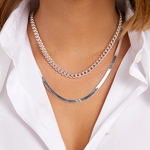 Verona Jewelers Sterling Silver 3.3MM Flexible Flat Herringbone Chain Necklace Men Women 16, 18, 20, 22, 24 Inch 925 Made in Italy4