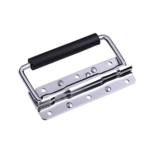 Set of 2 Spring Loaded Surface Mount Speaker Cabinet Handles with Rubber Grip - Tool Box Handle Chrome Finish (1 Pair) - Thumbnail 3