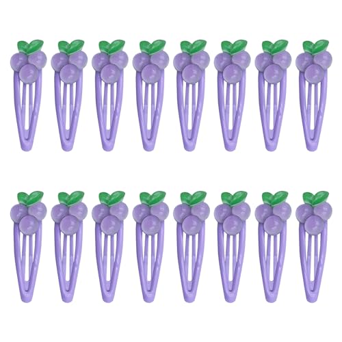 20 Pcs Grape Hair Clips, Fruit Snap Clips for Girls and Women, Cute Purple Hair Accessories