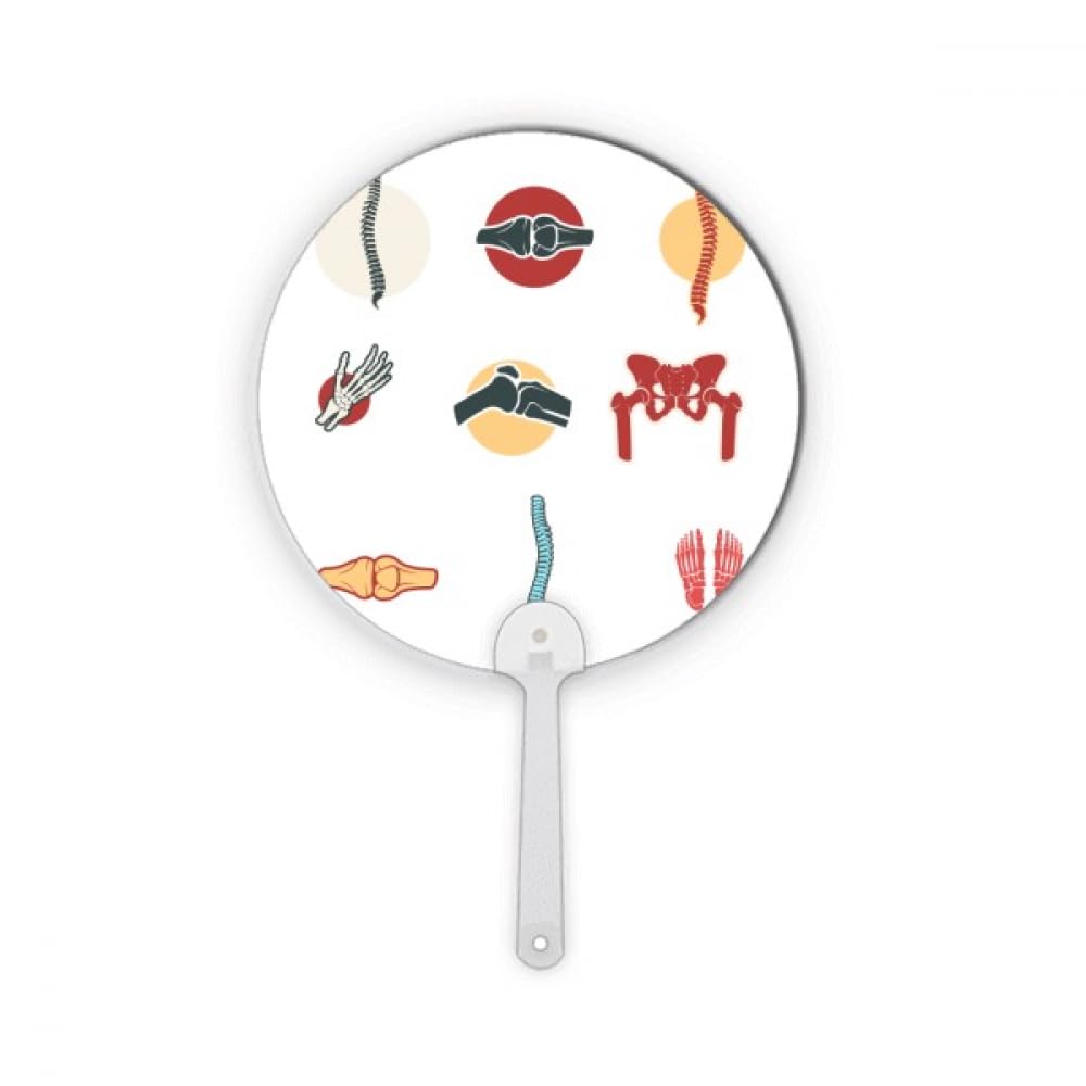 Éventail plastique rond portable ultra léger motif articulation humaine artisanat durable