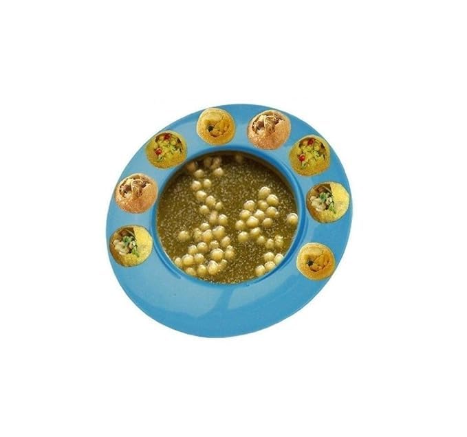 PARATPAR MALL Plastic Panipuri Plate for Homes, Offices, Outdoor Use, Picnics and Serving Chat Food-Grade Plastic Dish - Multicolor.(4 pcs- 1Set)