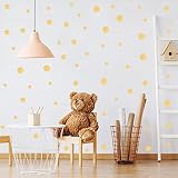 Gold Dot Wall Decal Set of 160 - Dots for Walls Nursery Wall Decals, Kids Room Decor or Classroom De