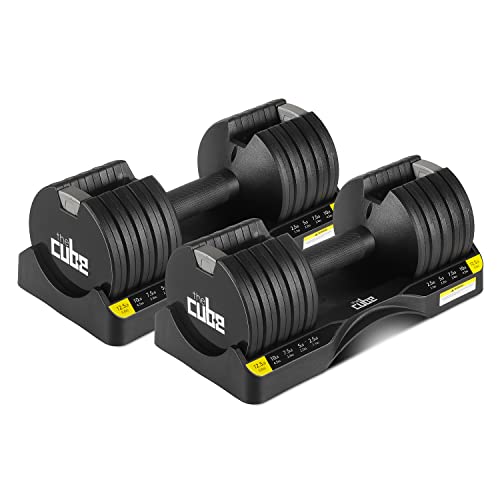 52% OFF on The Cube Club PowerBells Pro | 2 x Adjustable Dumbbells for Men & Women for Fitness and Home Workout (12.5 Lbs or 25 Lbs or 55 Lbs)