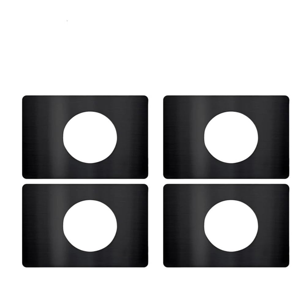Gentryroo 4Pcs-Black Durable Stainless Steel Door Lock Reinforcement Plate, Hardware Repair Patch