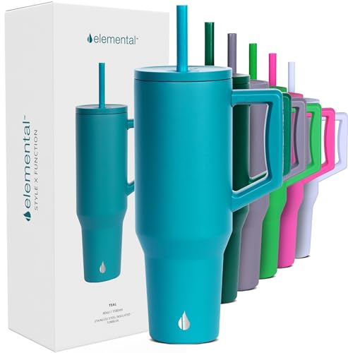 Image of Elemental Spill Proof 40oz Insulated Tumbler with Handle & Straw Travel Mug