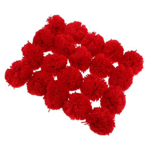 Pompones de Poliéster Rojo HOMOCONO de 8cm para Manualidades DIY en Paquete de 20 Unidades