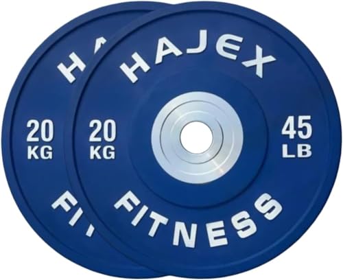 HAJEX Olympic Competition Steel Hub Colored Bumper Weight Plates -