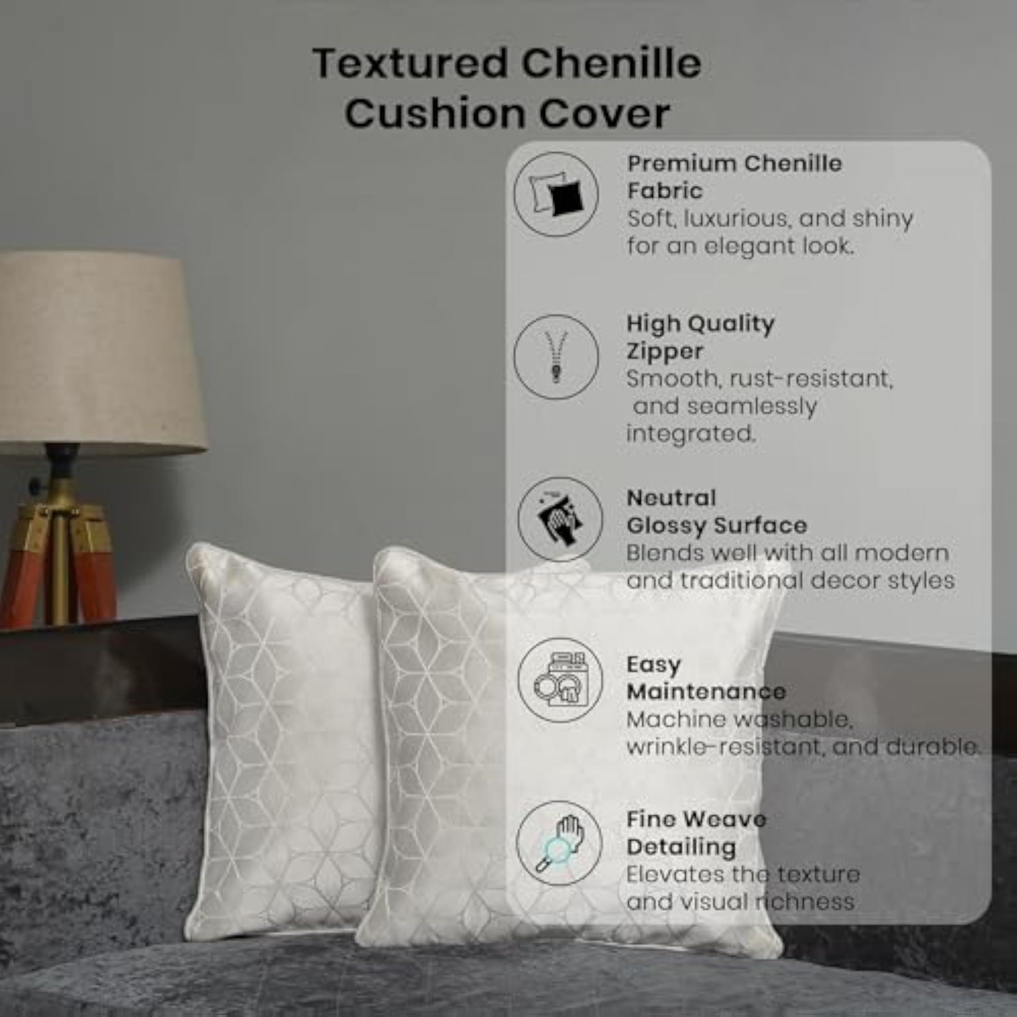 Pluto Design Jacquard Cushion Covers, Premium Geometric Pattern