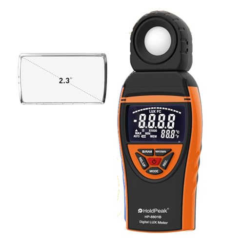 Medidor de iluminancia digital 8801B con pantalla LCD y rango de 1 a 400.000 lux