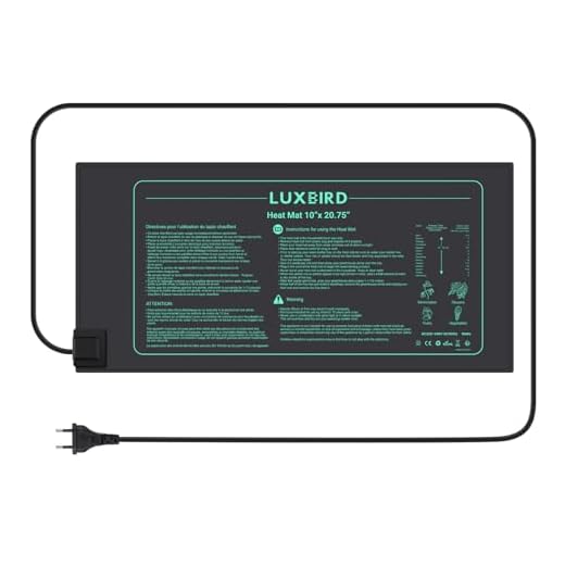 LUXBIRD Tappeto riscaldante per piantine, Tappetino riscaldante per piante da interno per la germinazione, Fonte di calore ottimale per le piantine, 21 Watt, Impermeabile IP67, 52 x 25cm LB-HM21W