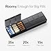 Barhon Pill Organizer Large, Weekly Medicine Pill Organizers, 7 Day Pills Box Case Travel for Big Vitamin Supplements Fish Oil, Black