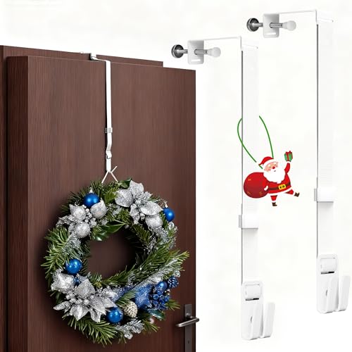 Festerekey Verstellbarer Türhaken aus Metall mit Klebepads Premium Door Hook Reversible Door Hook for Hanging Includes Flexible Band Adjustable & Robust Hook for Hanging 2 Pack