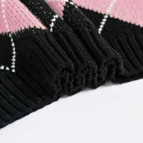 Image of Women's Sweater Vest,Y2K Sleeveless Pattern Preppy Style Knitted Crop Tank Top for Girl