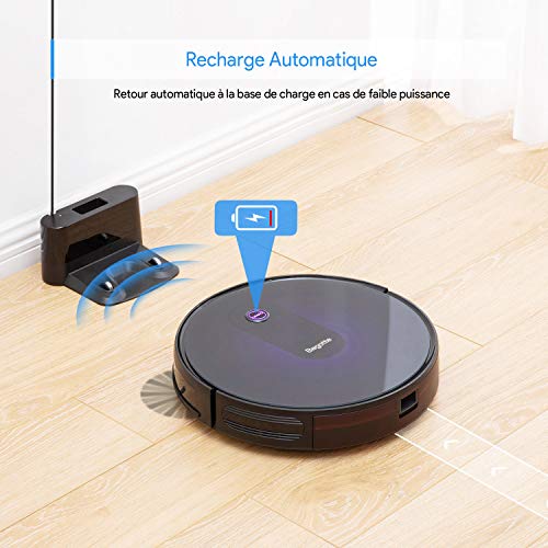 Robot Aspirateur Laveur,Bagotte 2000Pa Aspirateur et Laveur de Sol 3 en 1 avec auto-boost, 6.9cm Super-mince, Silencieux, Auto-rechargeable, pour nettoyer les poils d'animaux, tapis, carreaux - Image 6