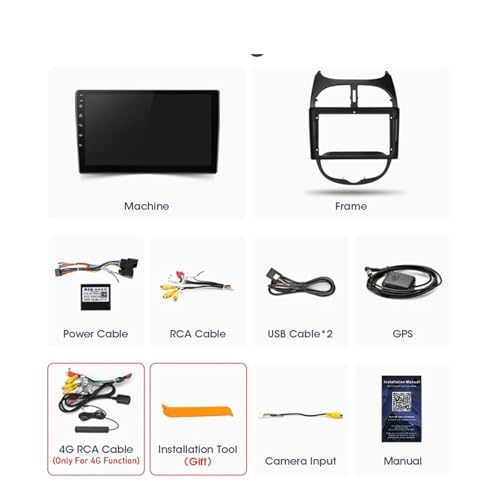 Autoradio multimédia Peugeot 206 Android Auto CarPlay 4G 64G - 3