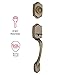Kwikset Belleview Front Door Lock Handle and Deadbolt Set, Entry Handleset Exterior with Interior Door Knob, Antique Brass, Pick Resistant SmartKey Rekey Deadbolt Security