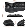 MEETION Ergonomic Keyboard and Mouse, Wireless Keyboard with Vertical Mouse, Split Curved Keyboard with Wrist Rest, Natural Typing USB Receiver Rechargeable Full Size, Windows/Mac/PC/Laptop, Large