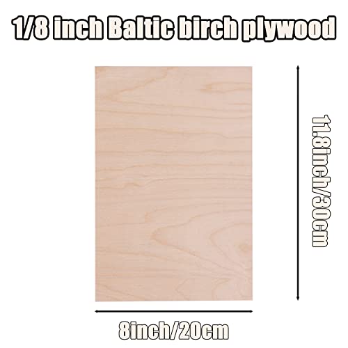 War Horse Baltic Birch Plywood 6Pcs 3Mm 1/8 12X8 Inch Craft Wood Sheets Unfinished Baltic Birch Plywood For Diy Projects,Drawing,Laser,Wood Engraving,Painting,Wood Burning And Cnc Cutting #TOP2