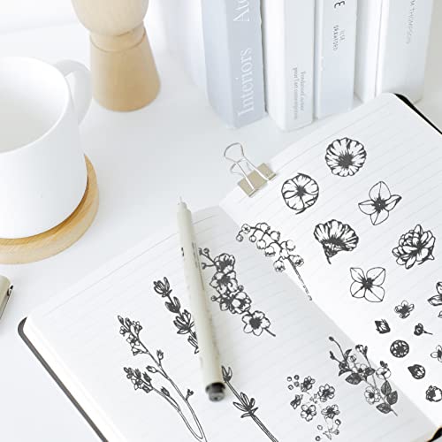 SEWACC 22 peças de carimbos de borracha de madeira vintage para plantas flores decorativas de madeir