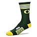 Oregon Ducks NCAA 4 Stripe Deuce Crew Socks Mens- Size Large(10-13)