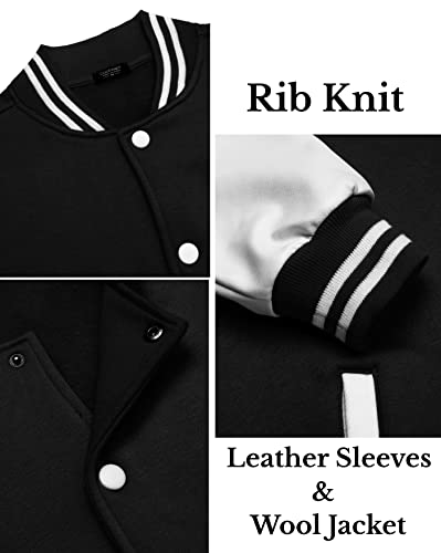 Image of COOFANDY Men Fashion Long Sleeve Button Front Cotton Bomber Baseball Jacket