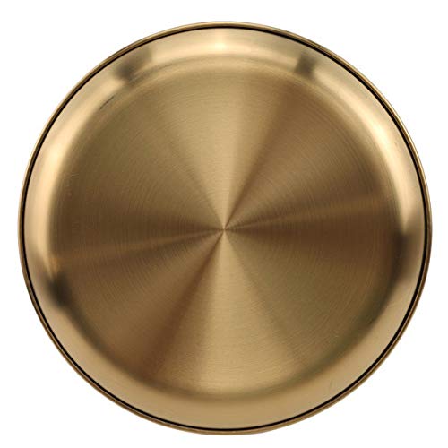 Aiyoo Stainless Steel Gold Plates 2 Set Round Dinner Dishes 10 Inch Metal Plates Great For Picnic,Outdoor Camping Plate,Shatterproof & Dishwasher Safe… #TOP6