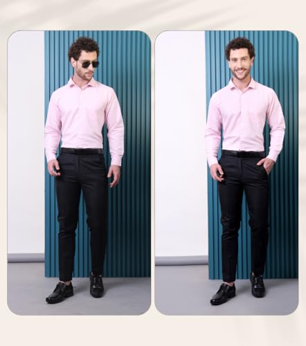 Image of CONTRARY Men's Pure Cotton Solid Stylish Casual & Formal Wear Shirt | Stylish Regular Fit Full Sleeve Comfortable Office Party Trendy Shirt - Multi Color