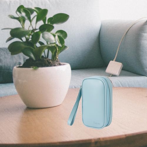 Image of Tampon Storage Bag PU Leather Tampon Organizer Bag with Zipper Handle Small Pouch for Feminine Products Portable Period Bags for Women Ladies (Light Blue)