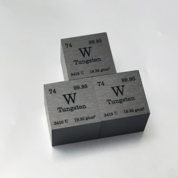 Image of Tungsten Cube 25.4mm (1 Inch) - Ultra-Dense 99.95% Pure Metal Density Block with Right-Angled Edges for STEM Education & Collectors