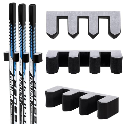 Yousoontic Hockey Stick Holder Hockey Puck Holder Wall Mount Hockey Stick Ice Hockey Stick Organizer Bracket(5.3 Inch,Black,1 Pc)