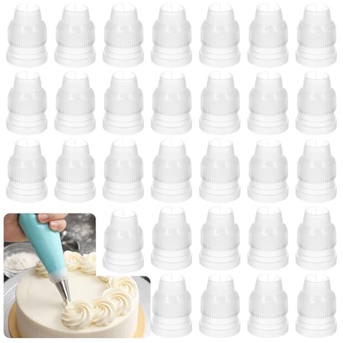 Standard Plastic Couplers for Piping Bags 30 Pack Small Couplers for Piping Bags Cake Decorating Coupler Transparent Pipe Tip Coupler (1.3 x 0.8 Inch)