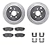 Dynamic Friction Company Rear Brake Rotors-Drilled and Slotted-Silver with 5000 Advanced Brake Pads includes Hardware 7512-13045